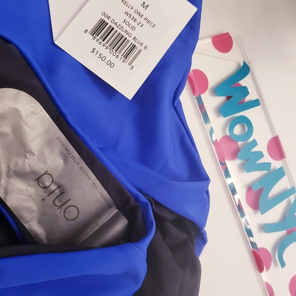 $150 NWT Anthro x ONIA One Piece Dark Blue Kelly SMALL High Cut Leg Classic Fit - Picture 6 of 12